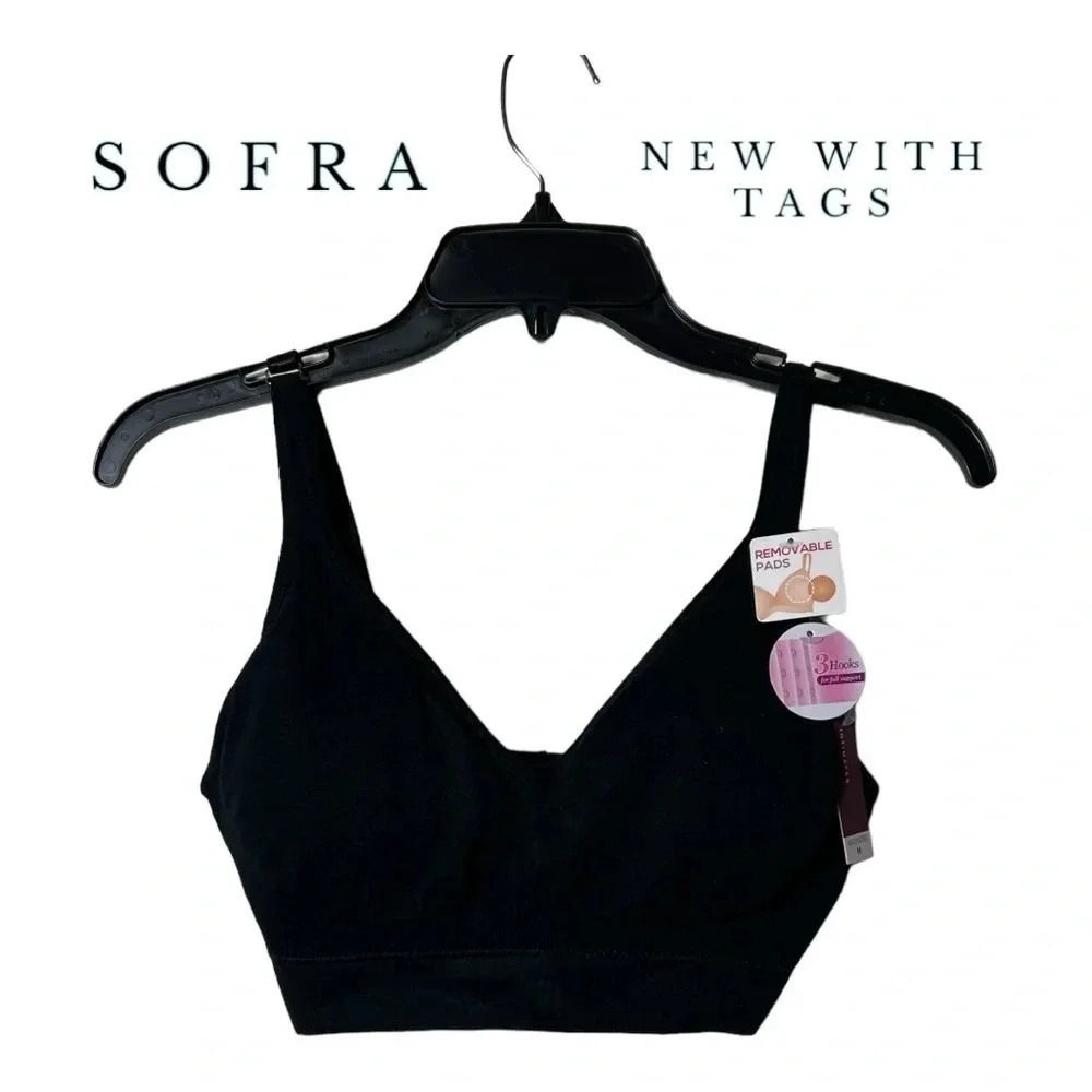 0539. SOFRA INTIMATES FULL SUPPORT BRA REMOVABLE PADDING BLACK IN COLOR Med
